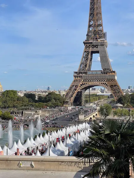 Vista Torre Eiffel Iconico Punto Riferimento Parigi — Foto Stock