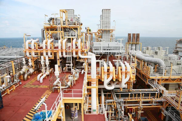 pipelines on oil and gas platform for production, Oil and gas process and control by automation system, Operator control product in oil and gas industry.