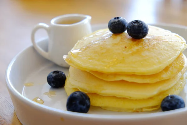 Pancake Get Served Morning Restaurant Cafe Food Drink Set Made — Stock Photo, Image