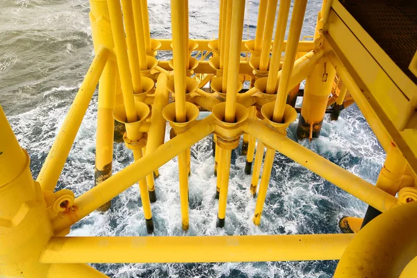Offshore Bouwplatform Voor Productie Van Olie Gas Aardolie Gasindustrie Hard — Stockfoto