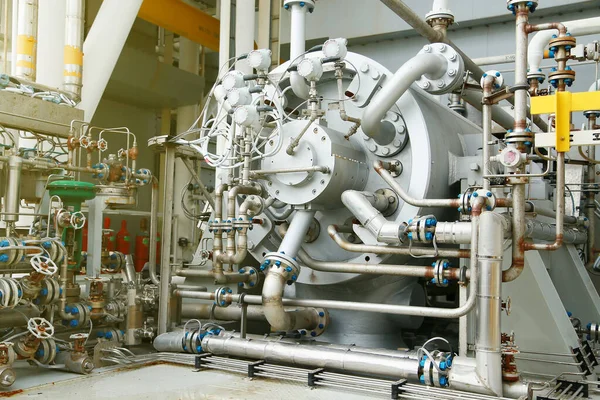 Machine Turbine Oil Gas Plant Drive Compressor Unit Operation Turbine — Stock Photo, Image