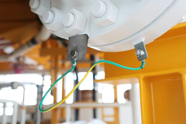 Conector Fiação Terra Máquina Sistema Elétrico Para Proteger Curto Circuito — Fotografia de Stock