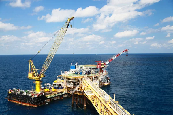 Offshore Construction Platform Production Oil Gas Oil Gas Industry Hard — Stock Photo, Image