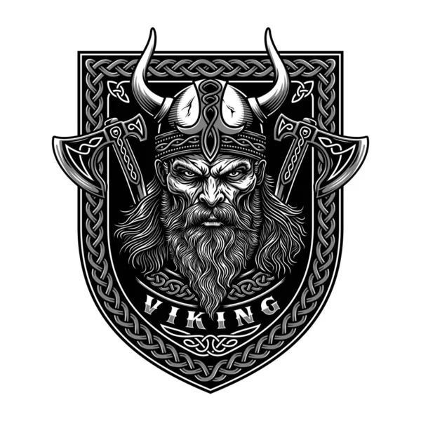 Viking Savaşçısı Başlığı Başlık ve Eksen Vektörü Grafiği