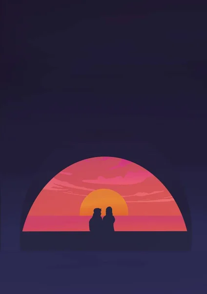 Couple Date Sunset Lofi Aesthetic — Stock Fotó