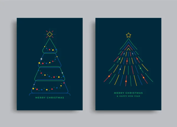 Feliz Natal Feliz Ano Novo Cartão Saudação Cartaz Convite Colorido — Vetor de Stock