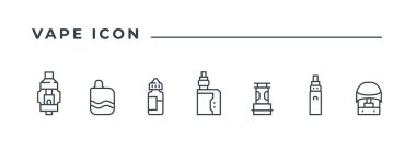 Vape icon accessories line vector illustration.