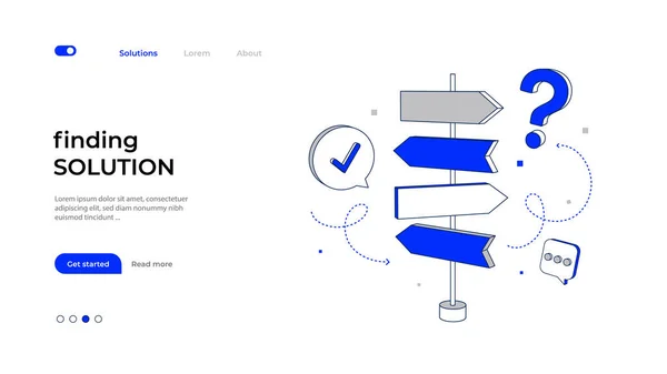 Ευρετήριο Απεικόνιση Πινακίδας Web Concept Για Την Εξεύρεση Λύσης Επιλέγοντας — Διανυσματικό Αρχείο