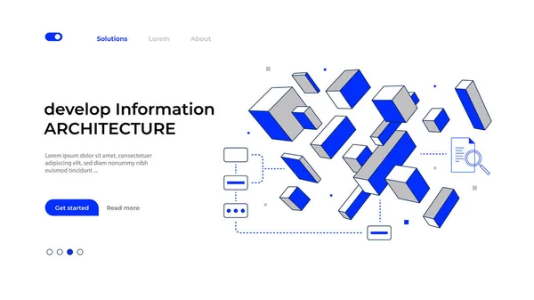 Desarrollar Arquitectura Información Concepto Diseño Banner Desarrollo Proyectos Con Bloque — Vector de stock