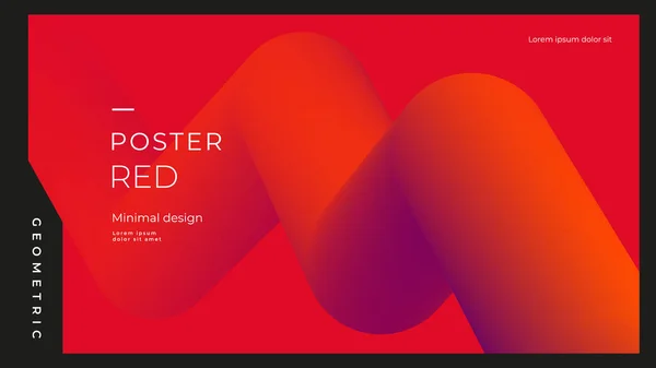 Fondo Rojo Con Onda Gradiente Forma Geométrica Flujo Diseño Moderno Vector de stock