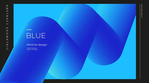 Fond Bleu Avec Onde Gradient Géométrique Forme Flux Conception Abstraite — Image vectorielle