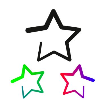 İzole edilmiş beyaz arkaplanda yıldız çizgi simgesi vektörü.