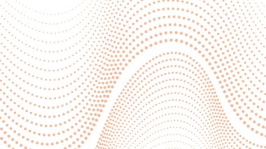 Beyaz arkaplanda yumuşak şeftali renginde soyut dalgalı noktalı desen akıcı bir tasarım