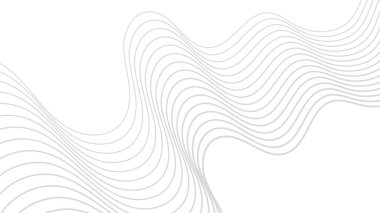 Beyaz zemin üzerinde akan soyut gri dalgalı çizgiler arka plan veya teknoloji temaları için uygun minimalist ve zarif modern tasarım konsepti