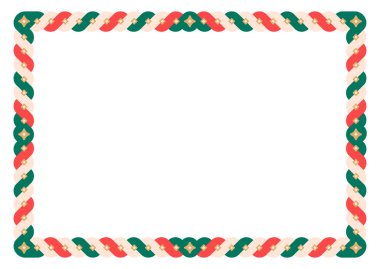 Altın elmaslarla bezenmiş şeker kamışı desenli Noel dikdörtgeni.