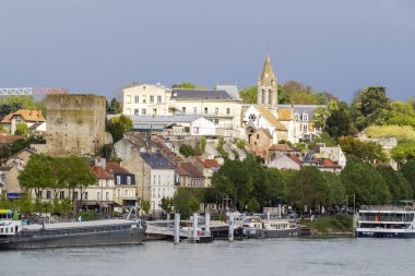 Conflans-Saint-Honorine, France - October 15, 2024: The town of Conflans-Saint-Honorine is located in the north of France, in the Yvelines department of the Ile-de-France region, 27 kilometers from Paris clipart