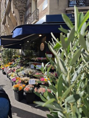 PARIS, FRANCE - 27 Eylül 2024: Paris 'teki çiçekçi