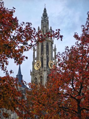 BELGIUM, ANTWERP - October 21, 2024: view of Notre Dame Cathedral in Antwerp, Belgium clipart