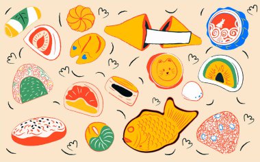 Asya tatlıları seti, Asya yemekleri koleksiyonu