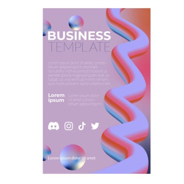 3d art poster flyer design template