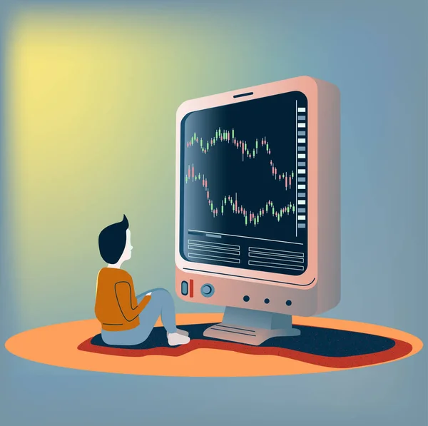 Cryptocurrency trading. Stock market concept with analyst