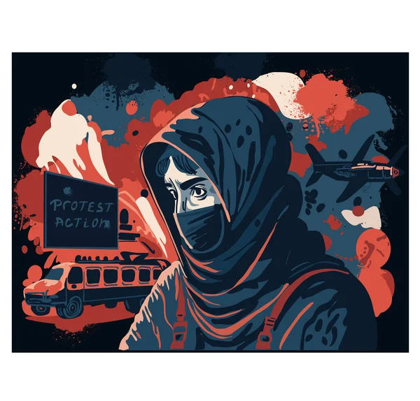 Massupplopp Abstrakt Illustration Kamp Mot Protestaktioner — Stockfoto