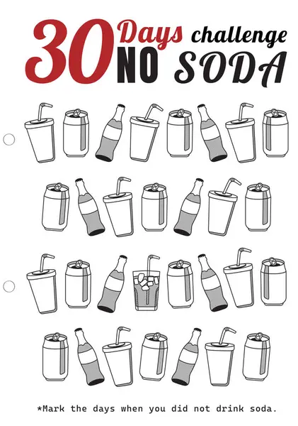 30 Gün Soda İzleyicisi Yok, 30 Gün Meydan Okuma İzleyici, Düzenlenebilir Alışkanlık İzleyici, 30 Gün Zorlukları