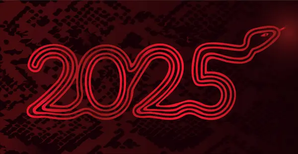 Yılan ile 2025 kutlama kartı