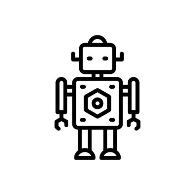 Robot için siyah çizgi simgesi 