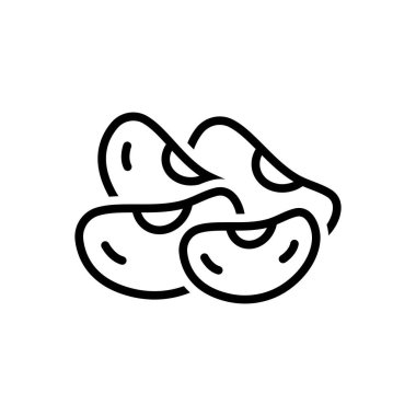 Fasulye için siyah çizgi simgesi 