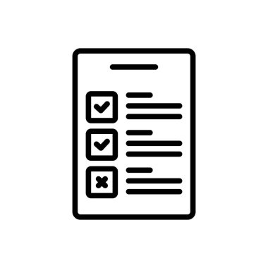 Kontrol listesi için siyah satır simgesi 