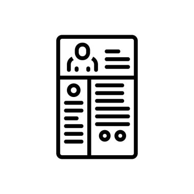 Özgeçmişler için siyah çizgi simgesi 