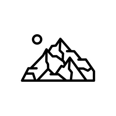 Dağlar için siyah çizgi simgesi 