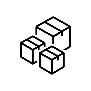 Paketler için siyah çizgi simgesi 