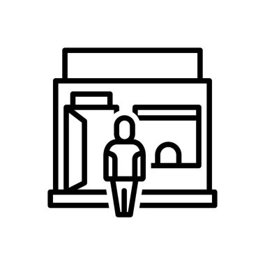 Girdi için siyah çizgi simgesi 