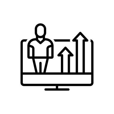 Terfi için siyah çizgi simgesi 