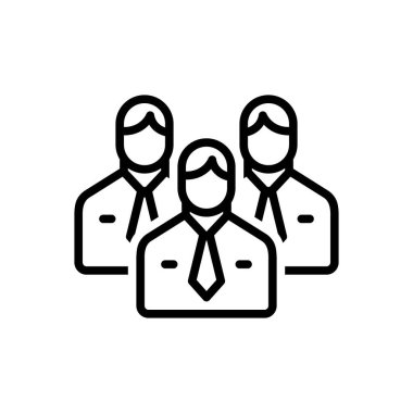 Yöneticiler için siyah çizgi simgesi 