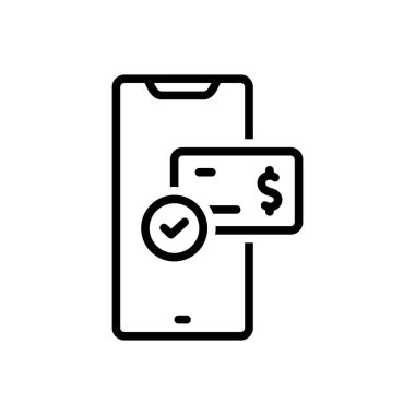 Ödemeler için siyah çizgi simgesi