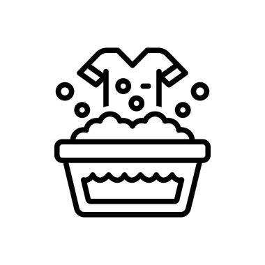 Yıkama için siyah çizgi simgesi 