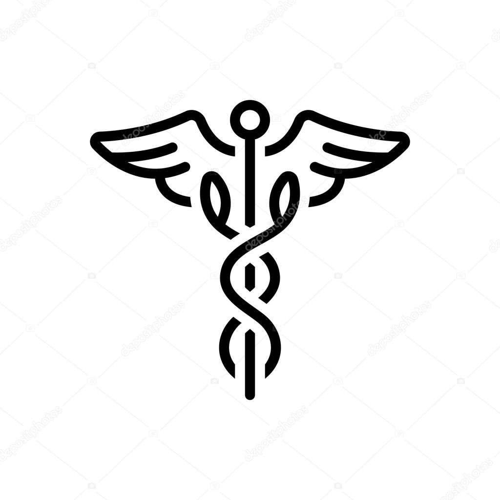 Black line icon for medical