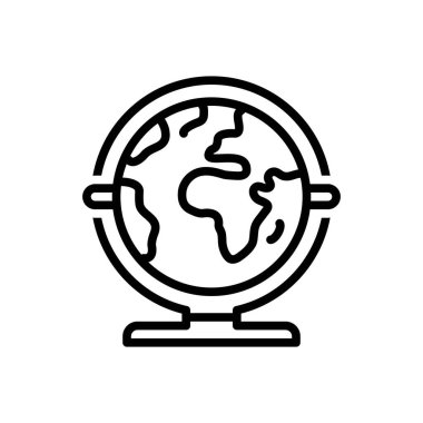 Dünya için siyah çizgi simgesi 