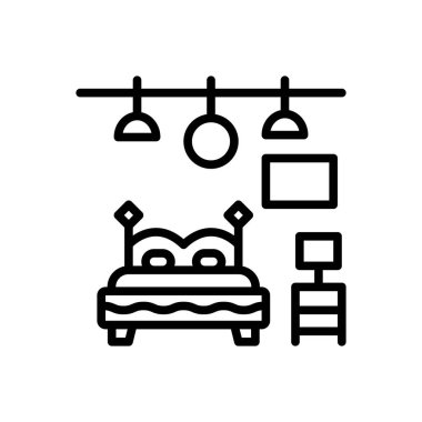 Oda seti için siyah çizgi simgesi