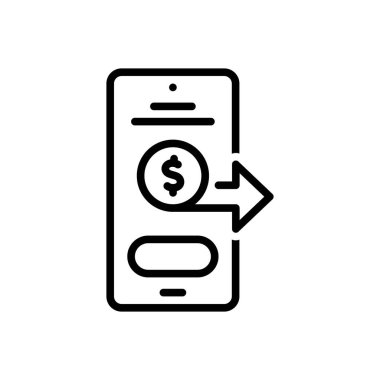 Göndermek için siyah çizgi simgesi 