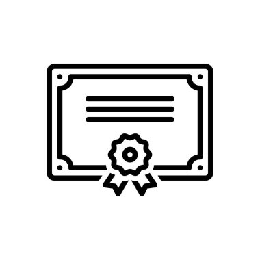 Akreditasyon için siyah çizgi simgesi 