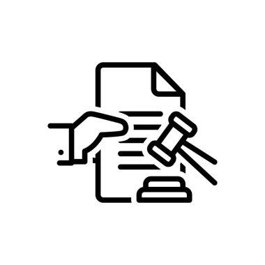 Temyizler için siyah çizgi simgesi 