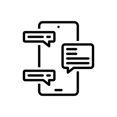 İleti için siyah çizgi simgesi 