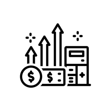 Finansal için siyah çizgi simgesi 