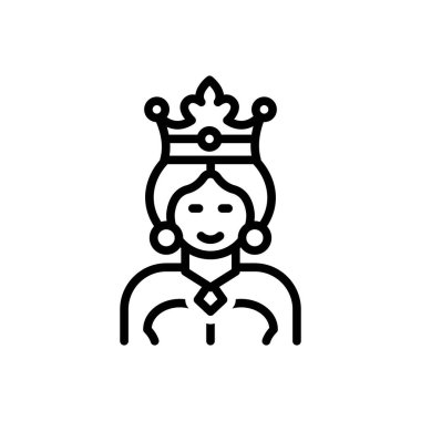 Kraliçeler için siyah çizgi simgesi 