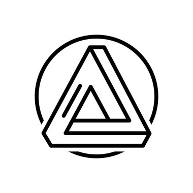 Delta için siyah çizgi simgesi 