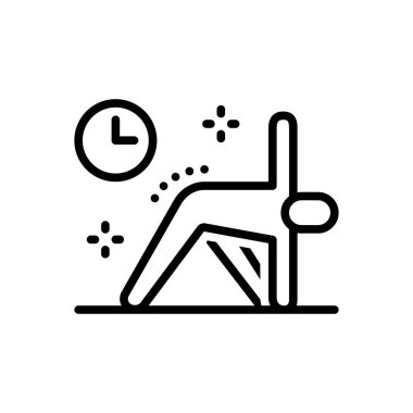 Egzersiz için siyah çizgi simgesi